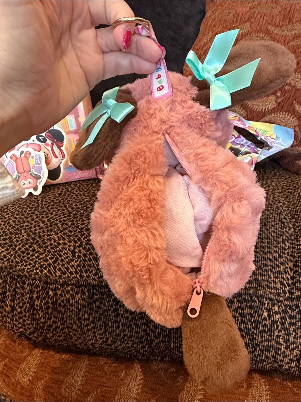 New Confirmed Baby Three Plush Cosmetic, Pen & Pencil Zipper Bag with Keychain